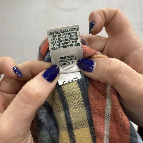 LL Bean Robe Womens Small Petite Red Green Plaid Flannel Cotton Lounge Wear - Picture 9 of 10